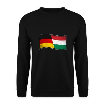 Ungarn Design für stolze Deutsch-Ungaren - Unisex Pullover - Schwarz - Vorne - Alina (178cm) & Michal (187cm)
