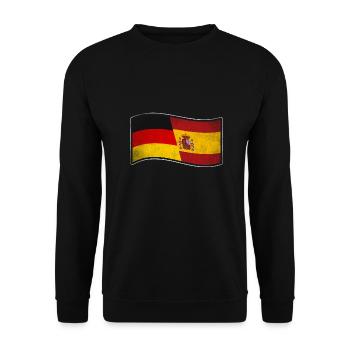 Spanien Design für stolze Deutsch-Spanier - Unisex Pullover - Schwarz - Vorne - Alina (178cm) & Michal (187cm)