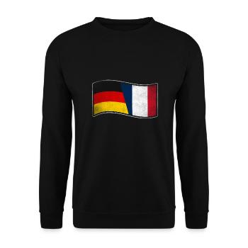 Frankreich Design für stolze Deutsch-Franzosen - Unisex Pullover - Schwarz - Vorne - Alina (178cm) & Michal (187cm)