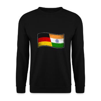 Indien Design für stolze Deutsch-Inder - Unisex Pullover - Schwarz - Vorne - Alina (178cm) & Michal (187cm)