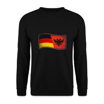 Albanien Design für stolze Deutsch-Albaner - Unisex Pullover - Schwarz - Vorne - Alina (178cm) & Michal (187cm)