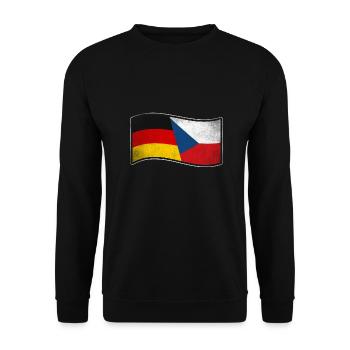 Tschechien Design für stolze Deutsch-Tschechen - Unisex Pullover - Schwarz - Vorne - Alina (178cm) & Michal (187cm)