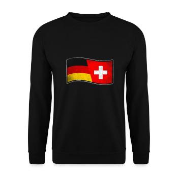 Schweiz Design für stolze Deutsch-Schweizer - Unisex Pullover - Schwarz - Vorne - Alina (178cm) & Michal (187cm)