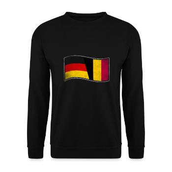 Belgien Design für stolze Deutsch-Belgier - Unisex Pullover - Schwarz - Vorne - Alina (178cm) & Michal (187cm)