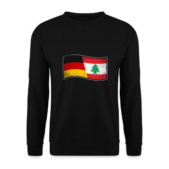 Libanon Design für stolze Deutsch-Libanesen - Unisex Pullover - Schwarz - Vorne - Alina (178cm) & Michal (187cm)