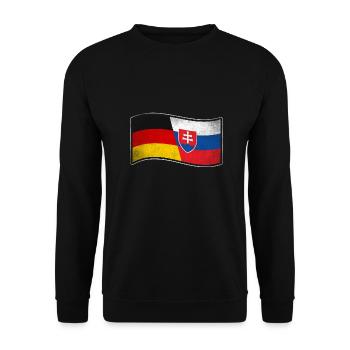 Slowakei Design für stolze Deutsch-Slowaken - Unisex Pullover - Schwarz - Vorne - Alina (178cm) & Michal (187cm)
