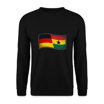 Ghana Design für stolze Deutsch-Ghanaer - Unisex Pullover - Schwarz - Vorne - Alina (178cm) & Michal (187cm)