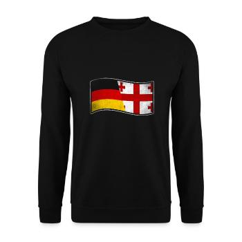 Georgien Design für stolze Deutsch-Georgier - Unisex Pullover - Schwarz - Vorne - Alina (178cm) & Michal (187cm)