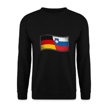 Slowenien Design für stolze Deutsch-Slowenen - Unisex Pullover - Schwarz - Vorne - Alina (178cm) & Michal (187cm)
