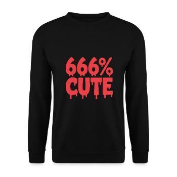666% Cute! Satanic Goth Girl Design - Unisex Sweatshirt - black - Front - Alina (178cm) & Michal (187cm)