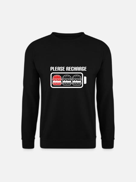 Burger Bitte aufladen - Unisex Pullover - Schwarz