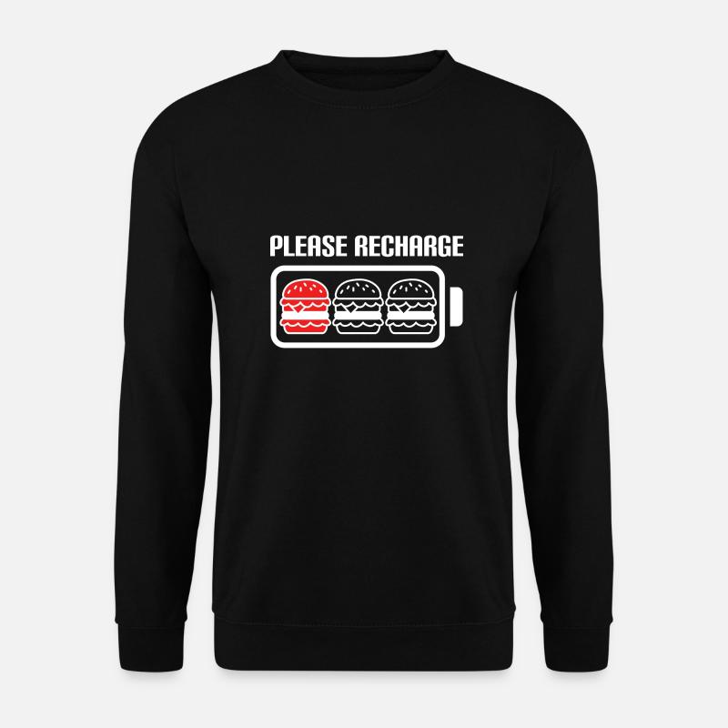 Burger Bitte aufladen - Unisex Pullover - Schwarz