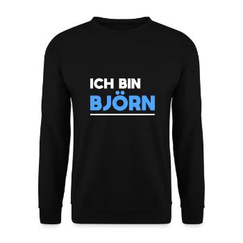 Björn Name Spruch für stolze Björns - Unisex Pullover - Schwarz - Vorne - Alina (178cm) & Michal (187cm)