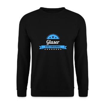 Glaser Design für stolze Handwerker - Unisex Pullover - Schwarz - Vorne - Alina (178cm) & Michal (187cm)