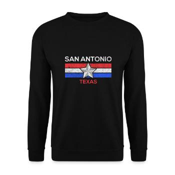 San Antonio flag design for proud - Unisex Sweatshirt - black - Front - Alina (178cm) & Michal (187cm)