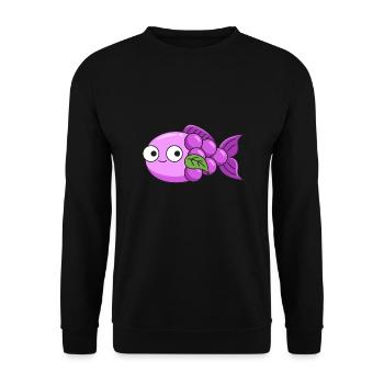 Fish grapes design for lovers of - Unisex Sweatshirt - black - Front - Alina (178cm) & Michal (187cm)