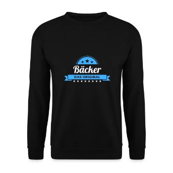 Bäcker Design für stolze Handwerker - Unisex Pullover - Schwarz - Vorne - Alina (178cm) & Michal (187cm)