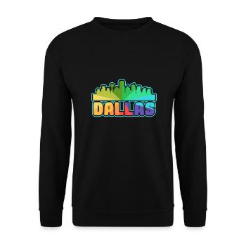 Dallas Colorful skyline design for proud Dallasites - Unisex Sweatshirt - black - Front - Alina (178cm) & Michal (187cm)