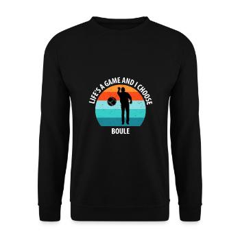 Boule Petanque Boccia Boules - Unisex Pullover - Schwarz - Vorne - Alina (178cm) & Michal (187cm)