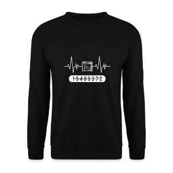 V8 heartbeat design for eight-cylinder car fans - Unisex Sweatshirt - black - Front - Alina (178cm) & Michal (187cm)