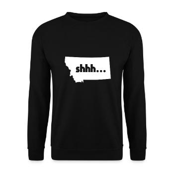Silence Montana Design für stolze Montaner - Unisex Pullover - Schwarz - Vorne - Alina (178cm) & Michal (187cm)