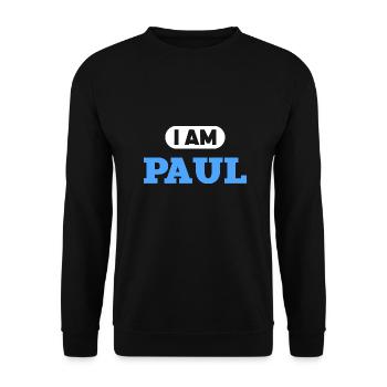 Paul Name Saying für stolze Pauls - Unisex Pullover - Schwarz - Vorne - Alina (178cm) & Michal (187cm)