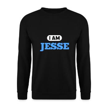 Jesse Name Saying für stolze Jesses - Unisex Pullover - Schwarz - Vorne - Alina (178cm) & Michal (187cm)