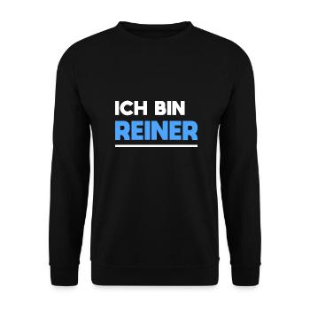 Reiner Name Spruch für stolze Reiner - Unisex Pullover - Schwarz - Vorne - Alina (178cm) & Michal (187cm)