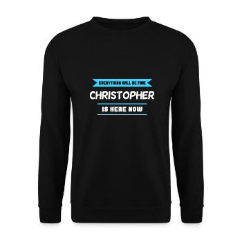 Christopher Name Saying für stolze Christophers - Unisex Pullover - Schwarz - Vorne - Alina (178cm) & Michal (187cm)
