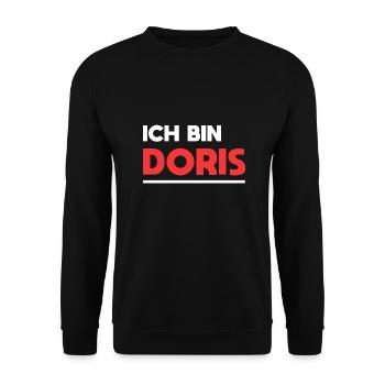 Doris Name Spruch für stolze Doris - Unisex Pullover - Schwarz - Vorne - Alina (178cm) & Michal (187cm)