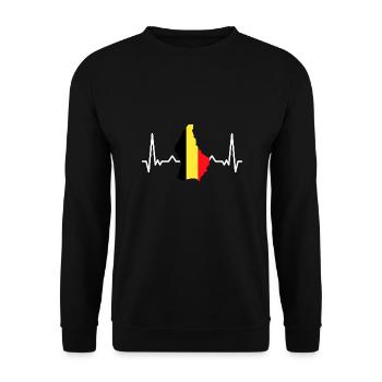 Belgium Flag Heartbeat Belgian Flag Pulse ECG - Unisex Sweatshirt - black - Front - Alina (178cm) & Michal (187cm)