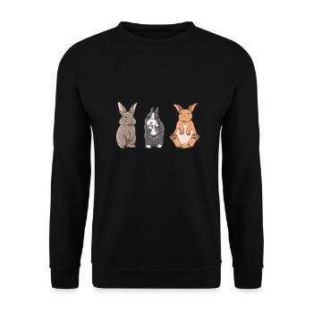 Conception de lapin mignon pour les propriétaires de lapins - Sweat-shirt Unisexe - noir - Devant - Alina (178cm) & Michal (187cm)