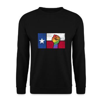 Texas Pride fist design for proud LGBT+ Texans - Unisex Sweatshirt - black - Front - Alina (178cm) & Michal (187cm)