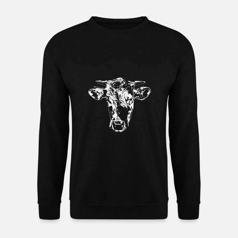 lustige Kuh weiß Kuhkopf Geschenk Bauern Landwirte - Unisex Pullover - Schwarz