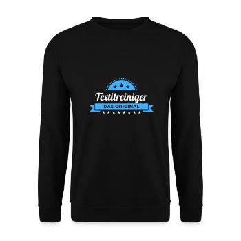 Textilreiniger Design für stolze Handwerker - Unisex Pullover - Schwarz - Vorne - Alina (178cm) & Michal (187cm)