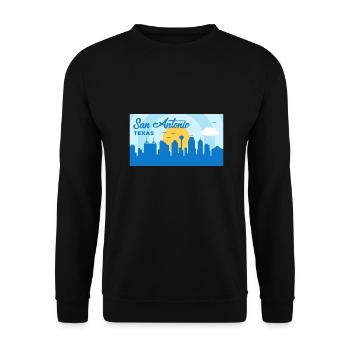 San Antonio Texas Skyline Design for Proud San - Unisex Sweatshirt - black - Front - Alina (178cm) & Michal (187cm)