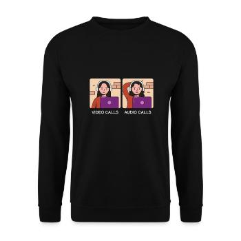 Working video calls for design for proud Pinoys - Unisex Sweatshirt - black - Front - Alina (178cm) & Michal (187cm)