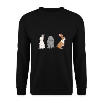 Conception de lapin mignon pour les propriétaires de lapins - Sweat-shirt Unisexe - noir - Devant - Alina (178cm) & Michal (187cm)