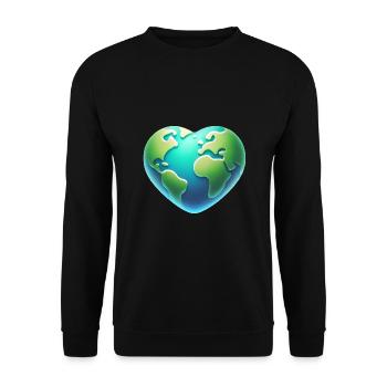 HeartShaped Earth Eco Design - Unisex Sweatshirt - black - Front - Alina (178cm) & Michal (187cm)