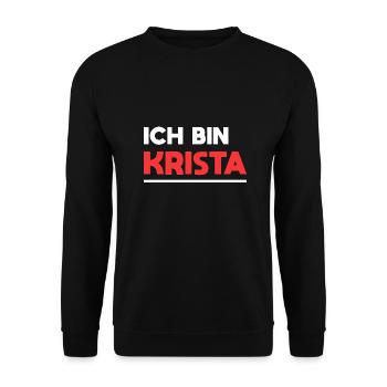 Krista Name Spruch für stolze Kristas - Unisex Pullover - Schwarz - Vorne - Alina (178cm) & Michal (187cm)