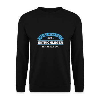 Estrichleger Design für stolze Handwerker - Unisex Pullover - Schwarz - Vorne - Alina (178cm) & Michal (187cm)