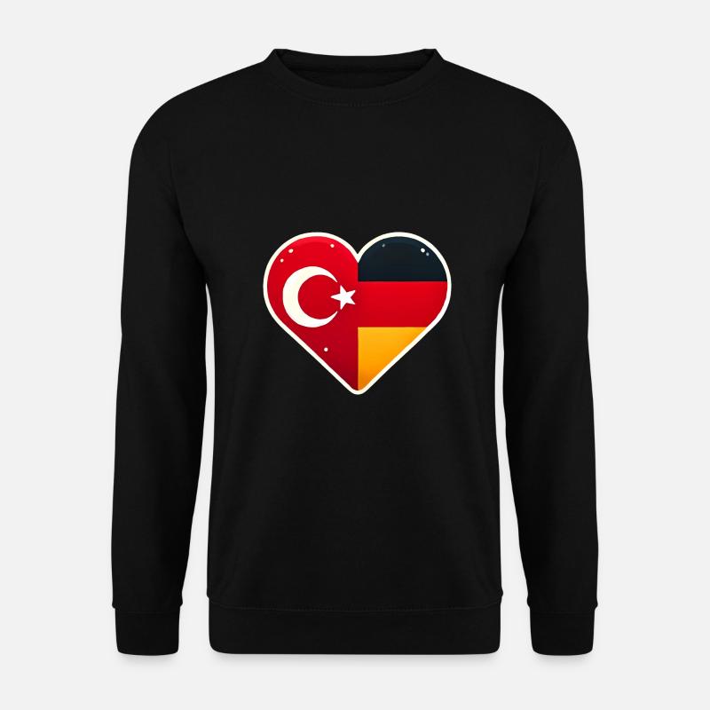 TurkishGerman Heart Flag Unity - Unisex Sweatshirt - black