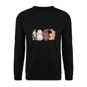 Conception de lapin mignon pour les propriétaires de lapins - Sweat-shirt Unisexe - noir - Devant - Alina (178cm) & Michal (187cm)