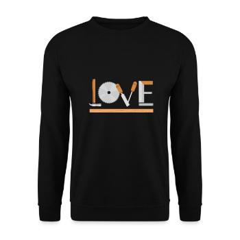 Woodworking tools Love Design for - Unisex Sweatshirt - black - Front - Alina (178cm) & Michal (187cm)