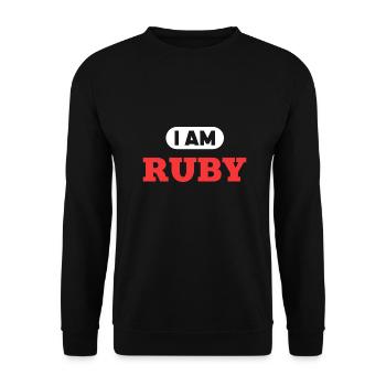 Ruby Name Saying für stolze Rubys - Unisex Pullover - Schwarz - Vorne - Alina (178cm) & Michal (187cm)