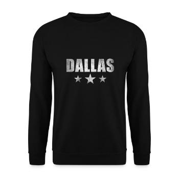 Cooles Dallas-Design für stolze Texaner - Unisex Pullover - Schwarz - Vorne - Alina (178cm) & Michal (187cm)