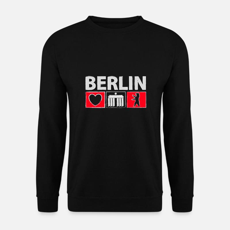 Berlin mit Herz - Unisex Pullover - Schwarz