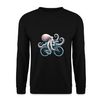 Vélo d’équitation Octopus Style Vintage - Sweat-shirt Unisexe - noir - Devant - Alina (178cm) & Michal (187cm)