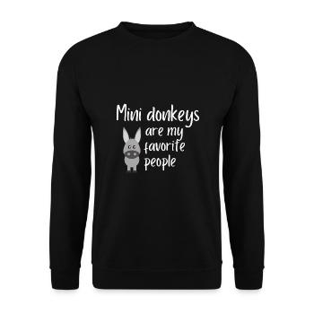 donkeys are my favorite people - Unisex Sweatshirt - black - Front - Alina (178cm) & Michal (187cm)