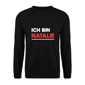 Natalie Name Spruch für stolze Natalies - Unisex Pullover - Schwarz - Vorne - Alina (178cm) & Michal (187cm)